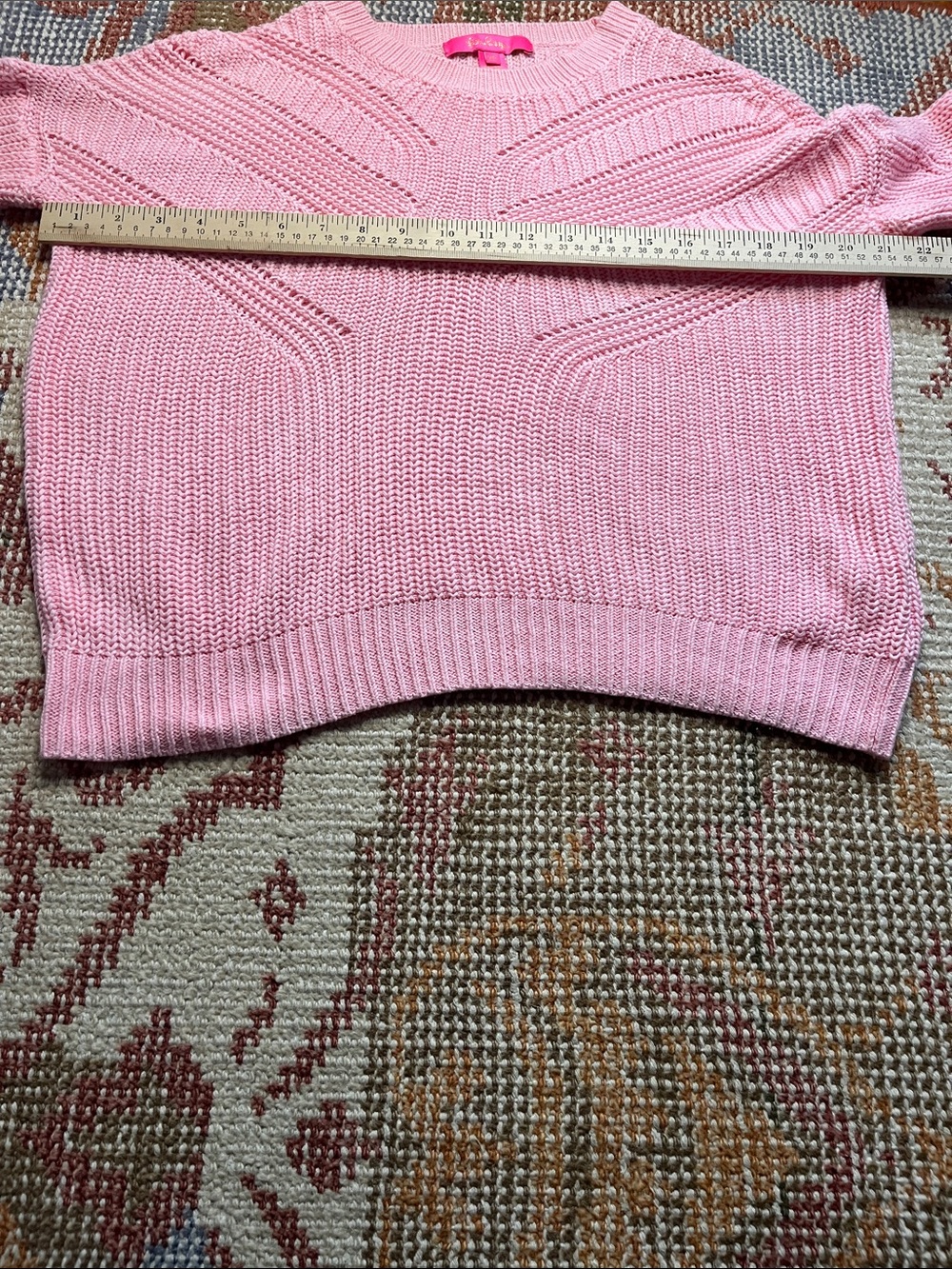 Lilly Pulitzer Bristow Sweater Soft Pink Knit Engineered Stitching XS - Picture 3 of 8